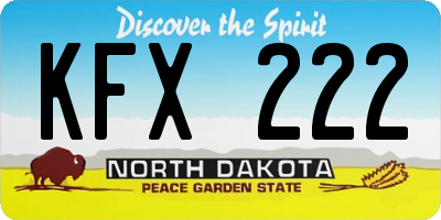 ND license plate KFX222