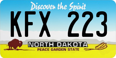 ND license plate KFX223