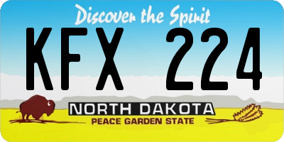 ND license plate KFX224