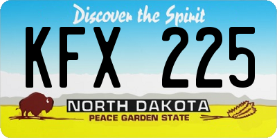 ND license plate KFX225