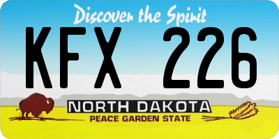 ND license plate KFX226