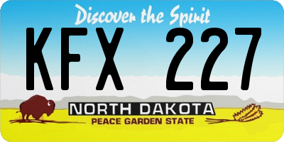 ND license plate KFX227