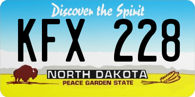 ND license plate KFX228