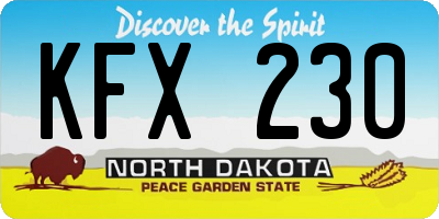 ND license plate KFX230