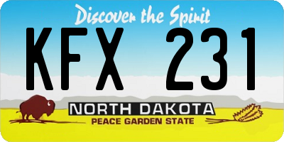 ND license plate KFX231