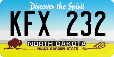 ND license plate KFX232
