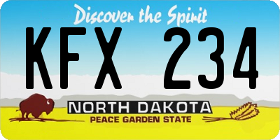 ND license plate KFX234
