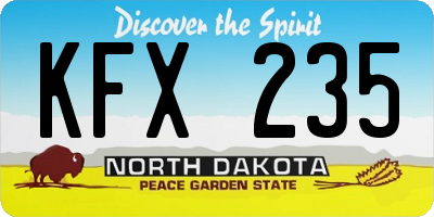 ND license plate KFX235