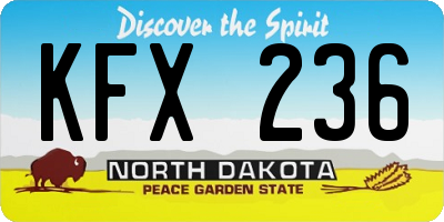 ND license plate KFX236