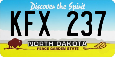 ND license plate KFX237