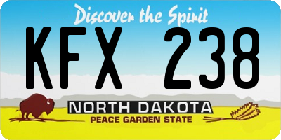 ND license plate KFX238
