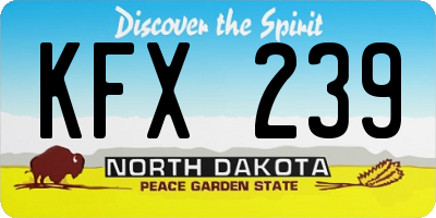 ND license plate KFX239