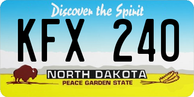 ND license plate KFX240