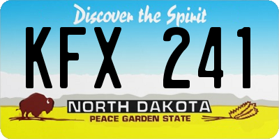 ND license plate KFX241