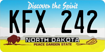 ND license plate KFX242
