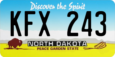 ND license plate KFX243