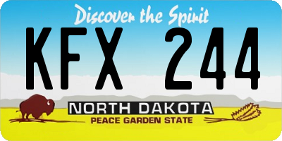ND license plate KFX244