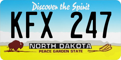 ND license plate KFX247