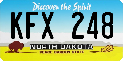 ND license plate KFX248