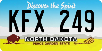 ND license plate KFX249