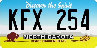 ND license plate KFX254