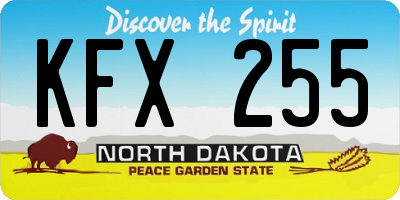ND license plate KFX255
