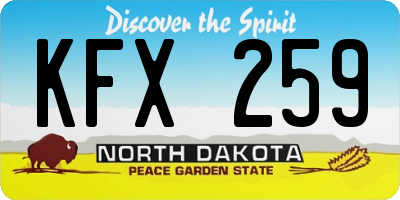 ND license plate KFX259