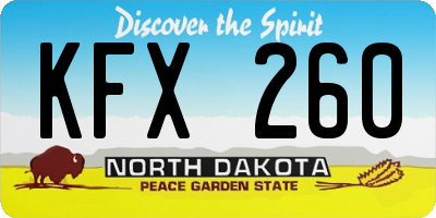 ND license plate KFX260