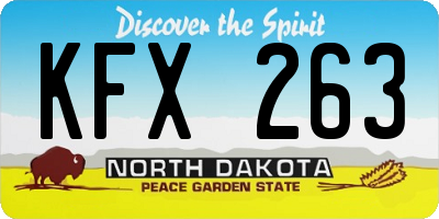 ND license plate KFX263