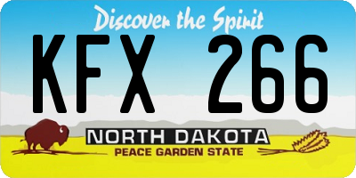 ND license plate KFX266