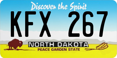 ND license plate KFX267