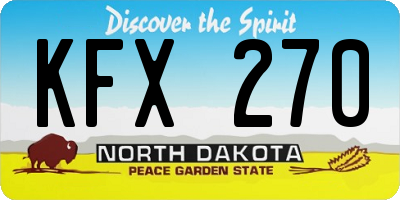 ND license plate KFX270