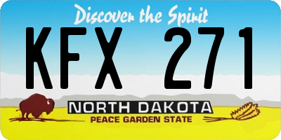 ND license plate KFX271