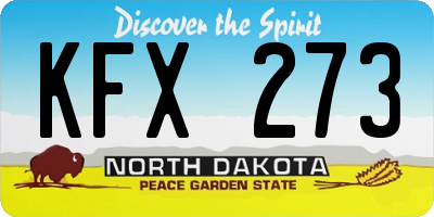 ND license plate KFX273