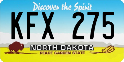 ND license plate KFX275