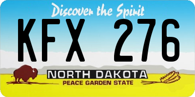 ND license plate KFX276