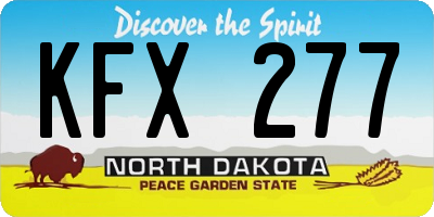 ND license plate KFX277