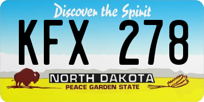 ND license plate KFX278