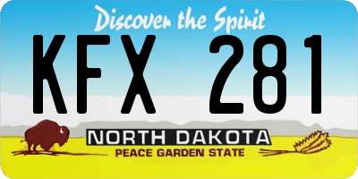 ND license plate KFX281