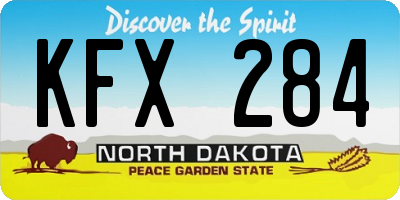 ND license plate KFX284