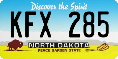 ND license plate KFX285
