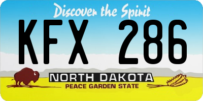 ND license plate KFX286