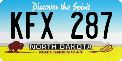 ND license plate KFX287