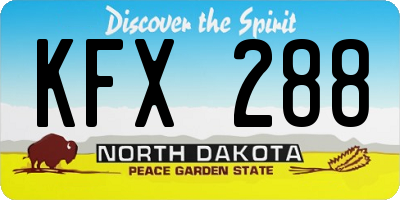 ND license plate KFX288