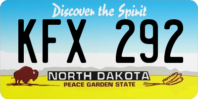 ND license plate KFX292
