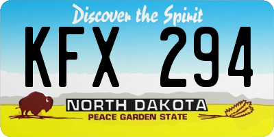 ND license plate KFX294