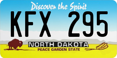 ND license plate KFX295