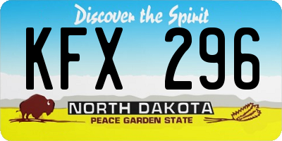 ND license plate KFX296