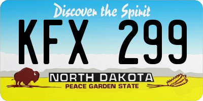 ND license plate KFX299