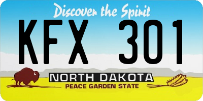 ND license plate KFX301